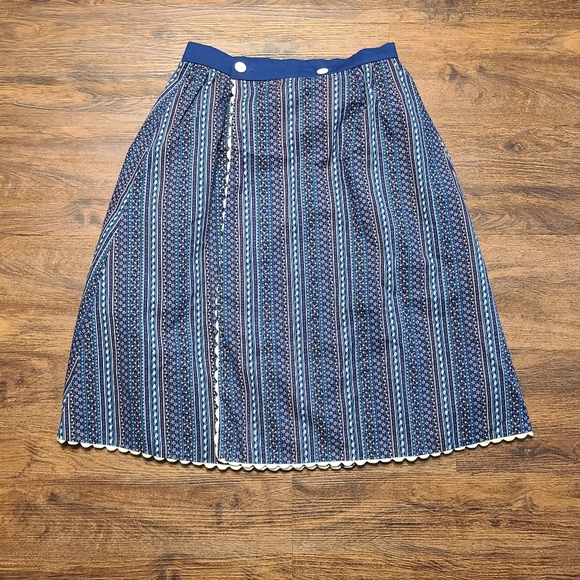 Vintage 70s Patchwork Reversible Floral Wrap Skirt S - Picture 5 of 9